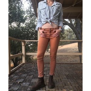 Burnt orange Hollister super skinny jeans